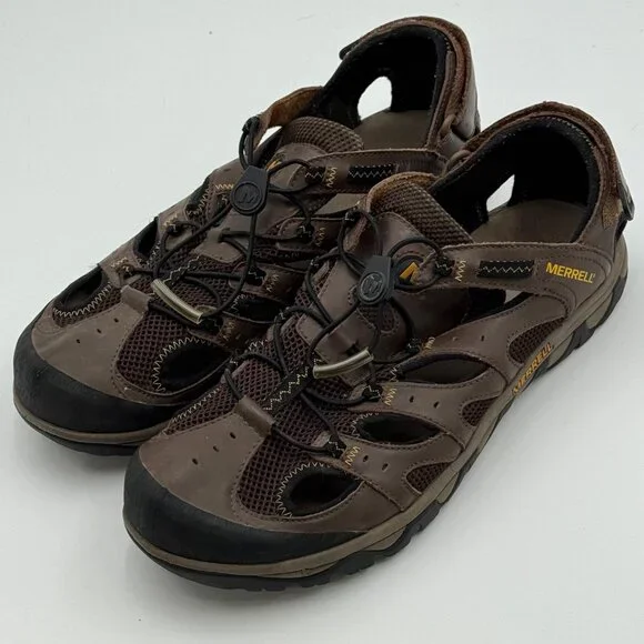 Merrell Portage Web Sandals 13 Dark Earth Performance Footwear Water Trekking - Picture 2 of 14
